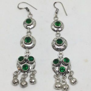 Green Quartz Silver Earrings